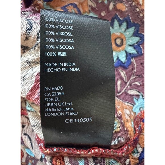 Free People Risalie Smocked Top Size Medium Flutter Sleeve Peasant Boho - Picture 7 of 7